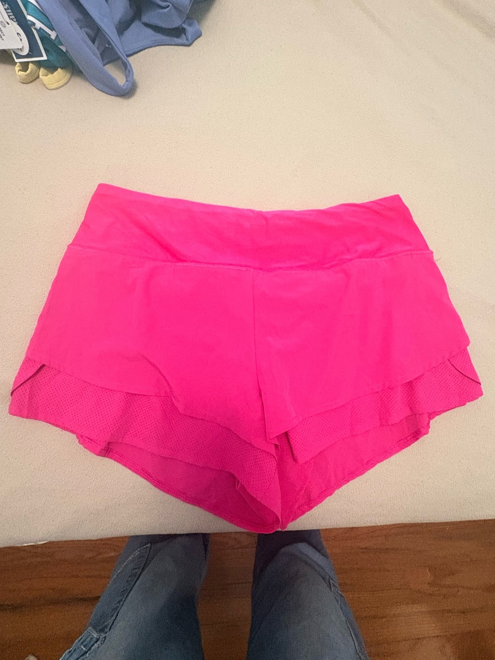 Women’s Hot Pink Layered Active Skort with Mesh Hem